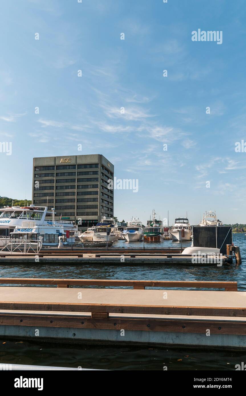 Docks on Lake Union near Queen Anne, Seattle, Washington. Stockfoto