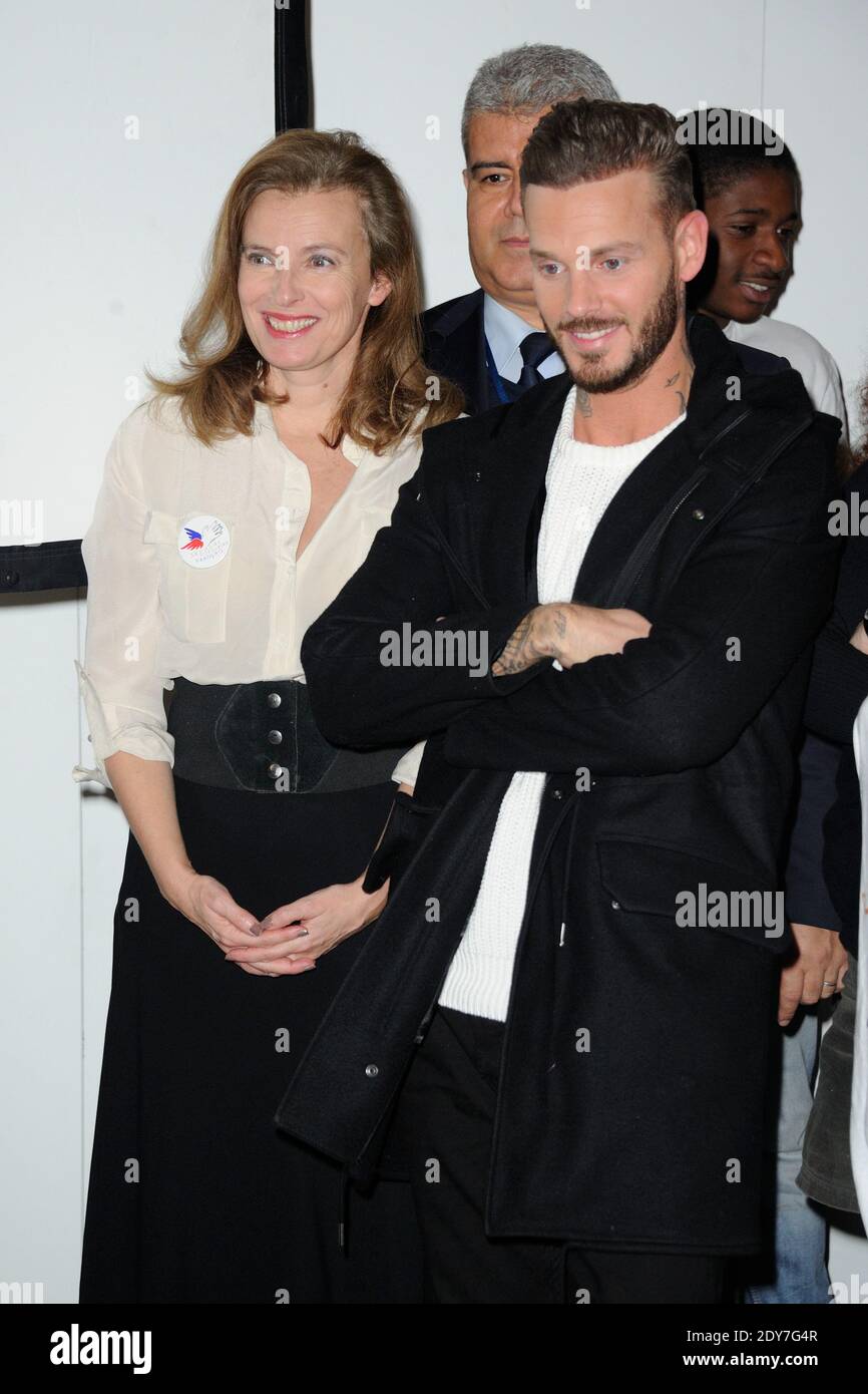 Matt Pokora, Valerie Trierweiler bei Secours Populaire 70. Jubiläumsfeier im Palais de l'UNESCO in Paris, Frankreich am 08. dezember 2014. Foto von Alban Wyters/ABACAPRESS.COM Stockfoto