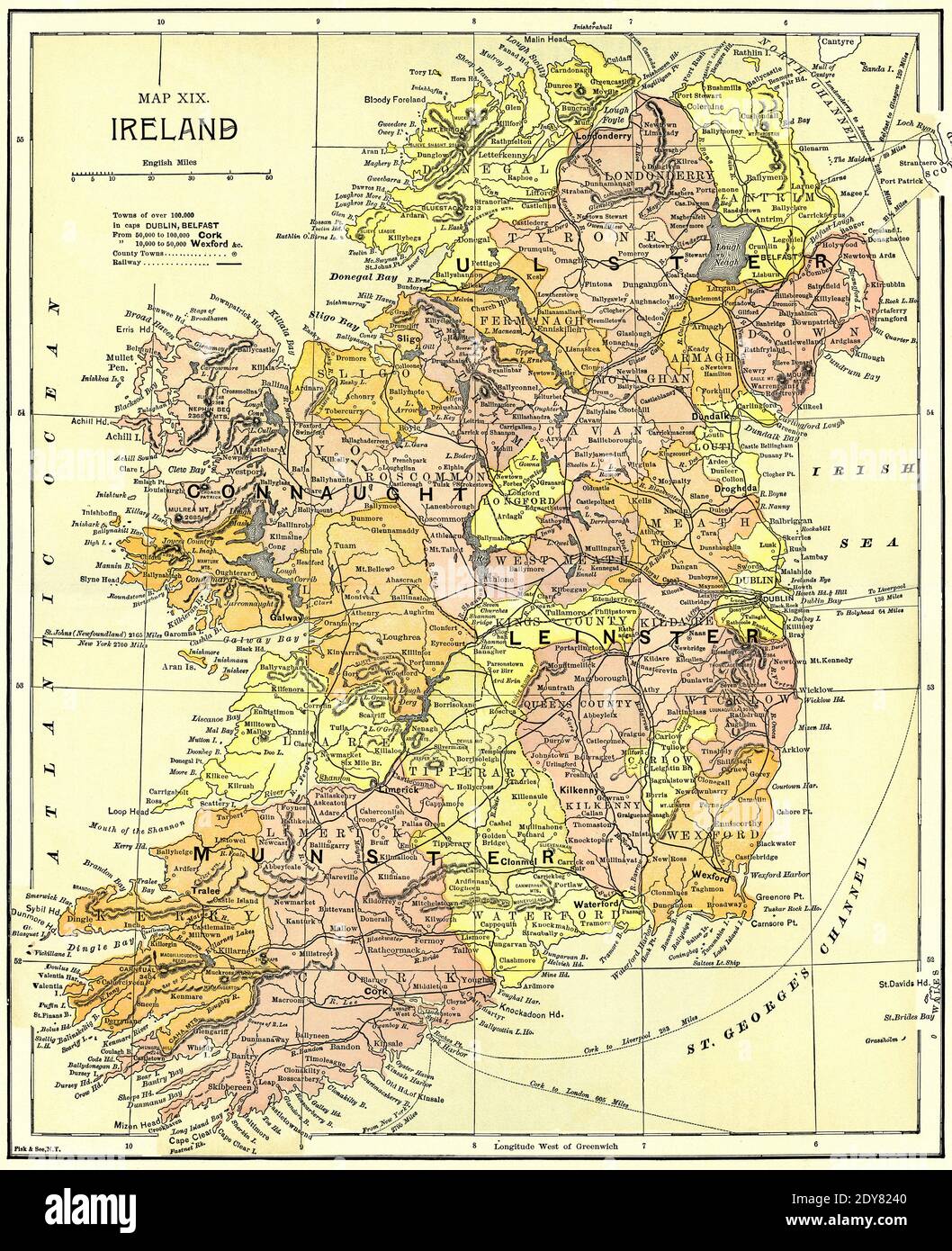 Karte XIX, Irland, Illustration, Ridpath's History of the World, Band III, von John Clark Ridpath, LL. D., Merrill & Baker Publishers, New York, 1897 Stockfoto