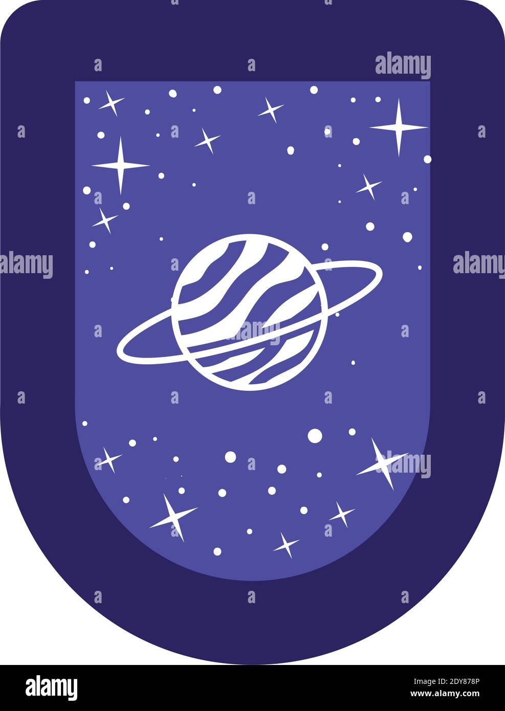 Abzeichen mit saturn auf einem weißen Hintergrund Stock Vektor Abzeichen mit saturn auf einem weißen Hintergrund Stock Vektor