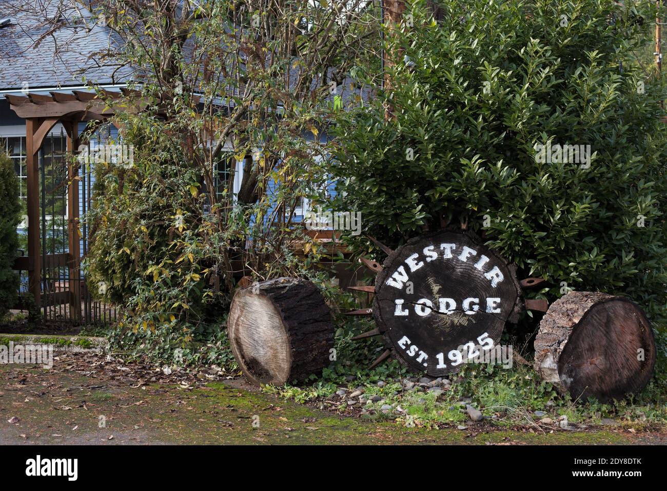 Die Westfir Lodge in Westfir, Oregon, USA. Stockfoto