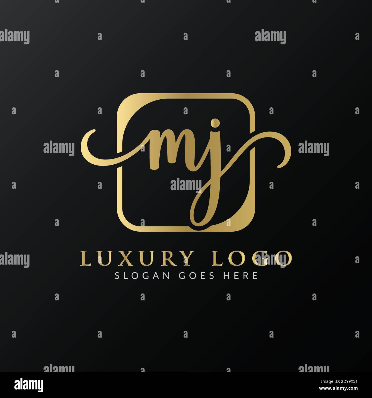 Ursprüngliche MJ Buchstabe Logo Design Vektor-Vorlage. Luxus Buchstabe MJ Logo Design Stock Vektor