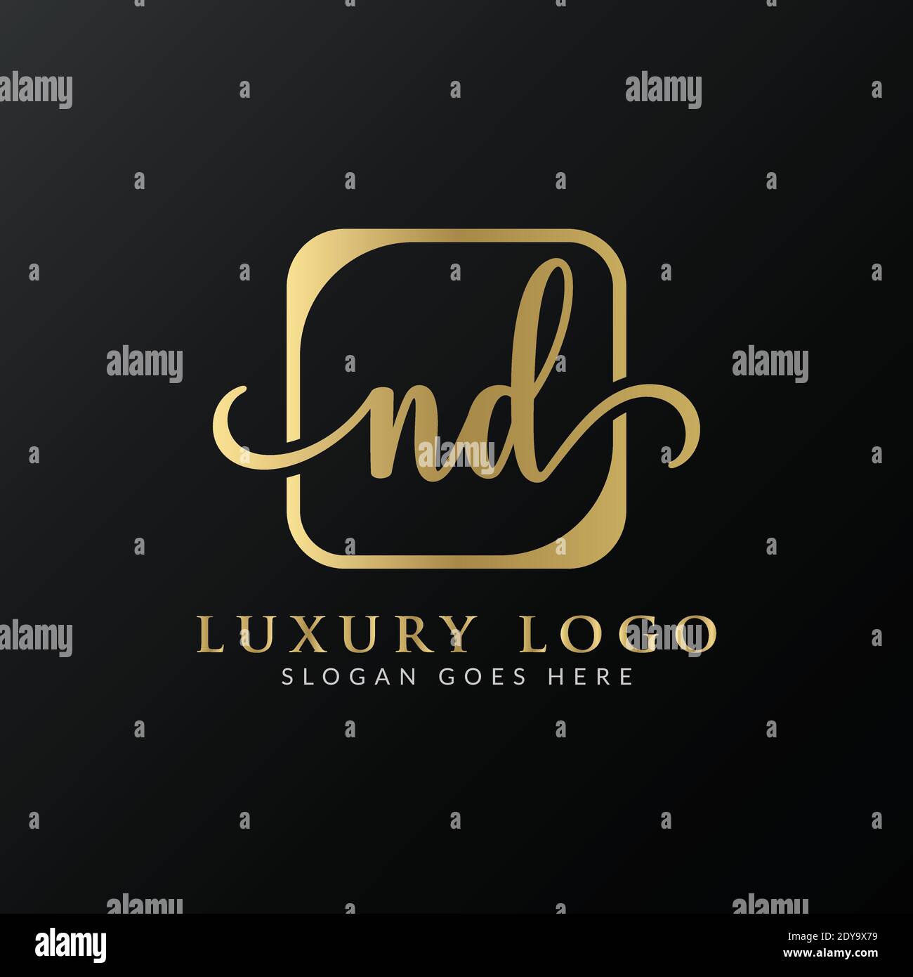 Initial ND Logo Design Vector Template. ND Schreiben Logo Design Stock Vektor