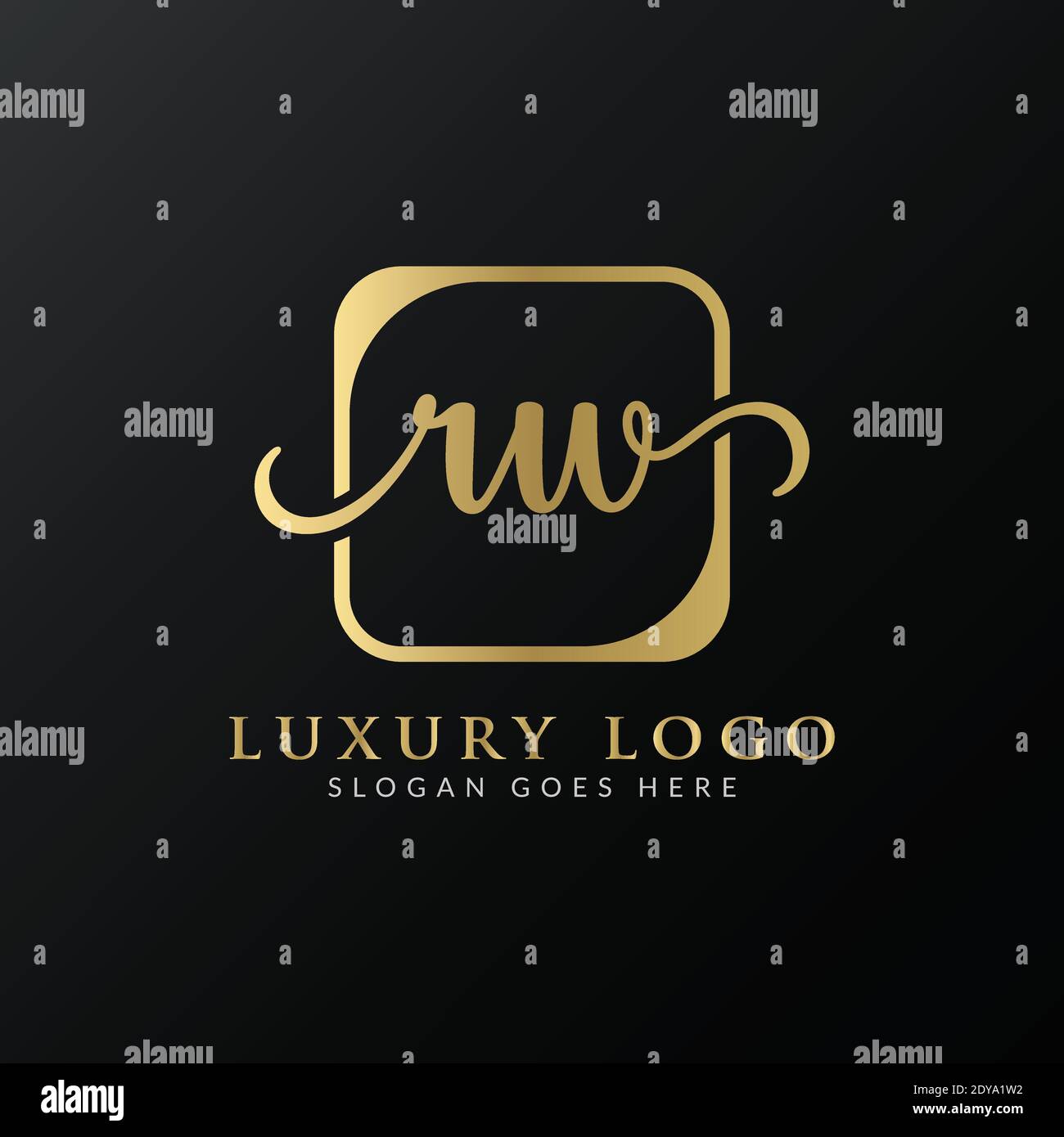 Initial rw Letter Logo Design Moderne Typografie Vektor-Vorlage. Kreativer Luxus Buchstabe rw Logo Design. Stock Vektor