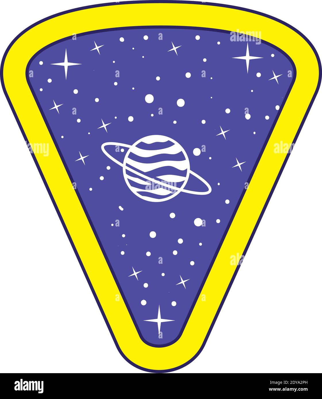 Emblem mit saturn darin auf weißem Hintergrund Stock Vektor Emblem mit saturn darin auf weißem Hintergrund Stock Vektor