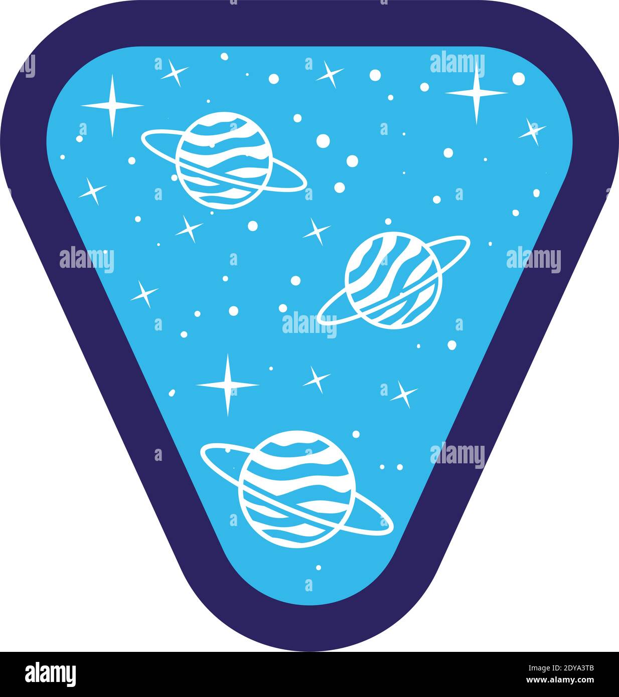 Abzeichen mit saturn in ihm auf weißem Hintergrund Stock Vektor Abzeichen mit saturn in ihm auf weißem Hintergrund Stock Vektor