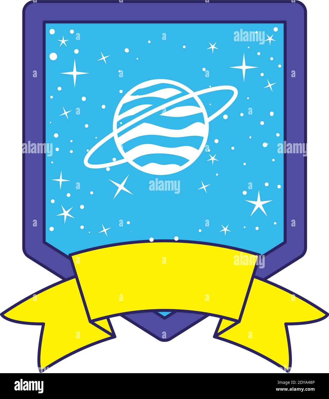 Patch mit saturn darauf in einem weißen Hintergrund Stock Vektor Patch mit saturn darauf in einem weißen Hintergrund Stock Vektor