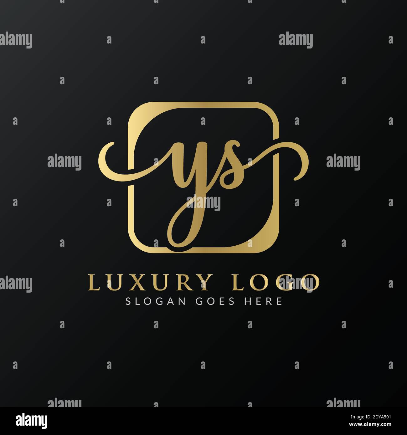 YS Logo Design Vektor-Vorlage. Anfänglicher Luxusbuchstabe YS Vektorgrafik Stock Vektor