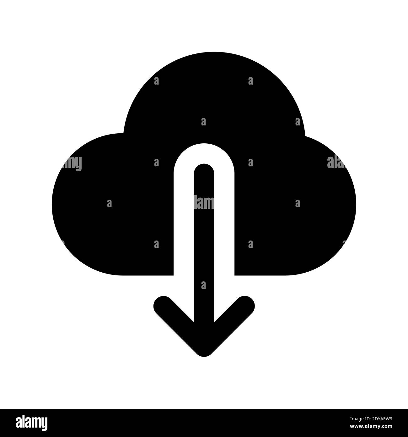 Cloud mit Pfeil nach unten, Wiederherstellung von Online-Speicher-Symbol, Cloud-Download-Symbol Vektor geeignet für alle Zwecke isoliert auf weißem Hintergrund. Stock Vektor