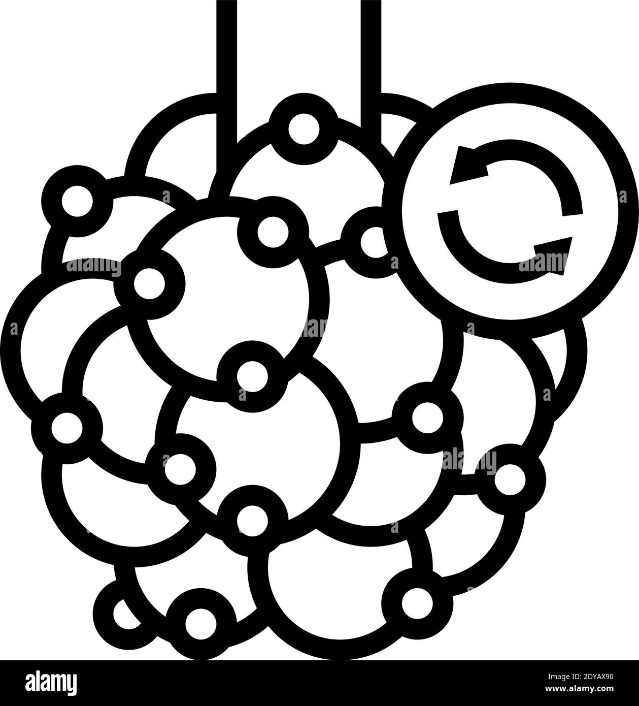 Interstitielle Darstellung der Liniensymbole für Lungenerkrankungen Stock Vektor