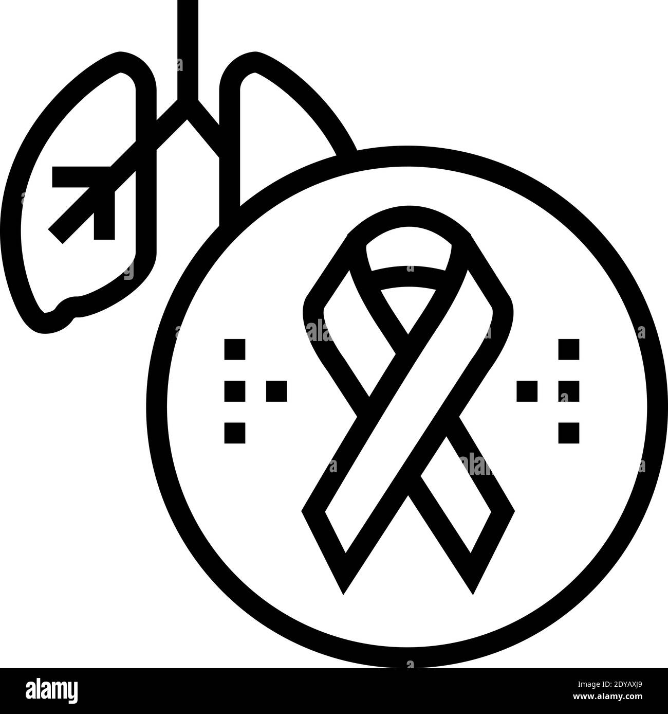 Zeilensymbol für Verschlechterung der Lungenfunktion bei hiv-infizierten Patienten vektorgrafik Stock Vektor