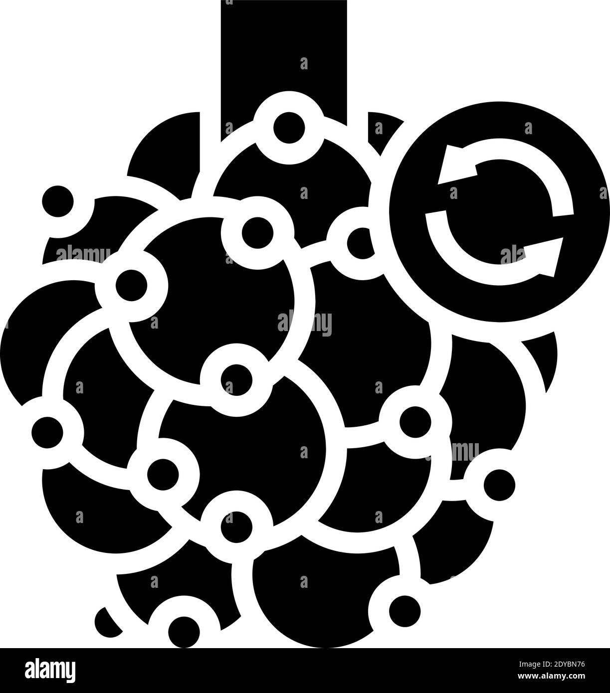 Interstitielle Lungenerkrankung Glyphe Symbol Vektor-Illustration Stock Vektor