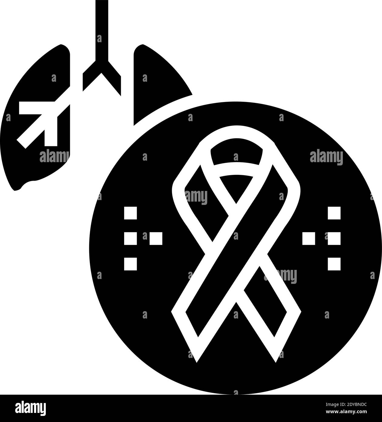 Verschlechterung der Lungenfunktion bei hiv-infizierten Patienten Glyphen-Symbol vektorgrafik Stock Vektor