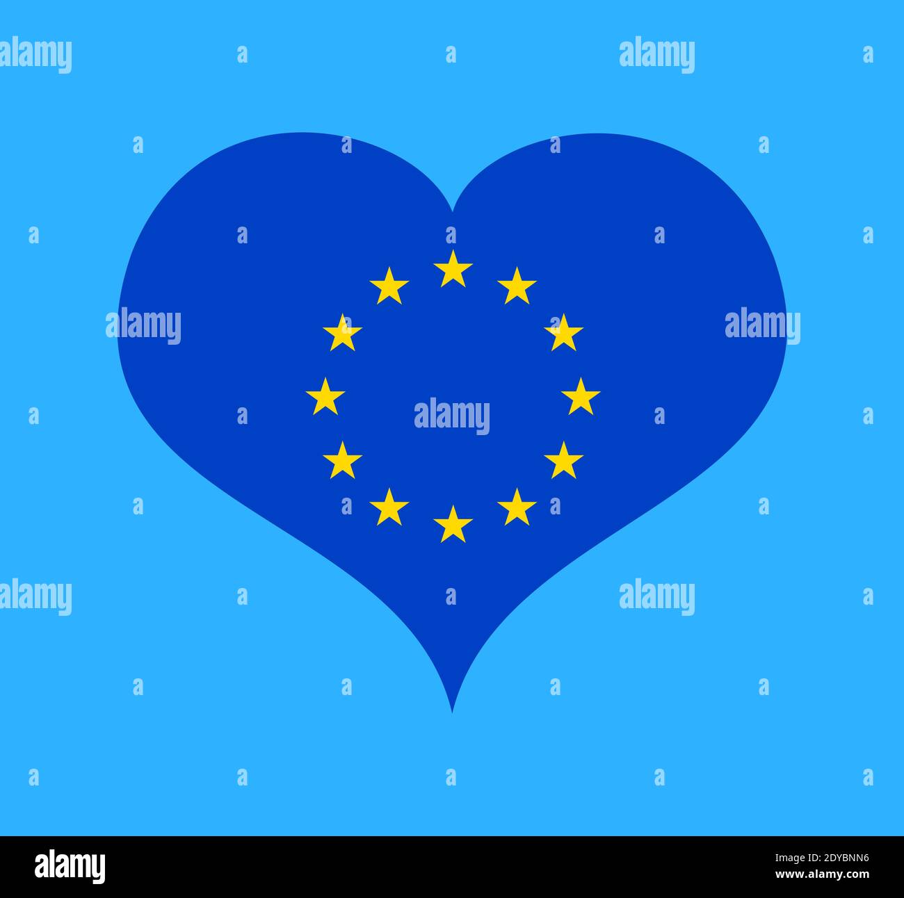 Herz der Europäischen Union. Positive Unterstützung der EU, versucht die Organisation, europäismus, internationale Kultur, Integration, Frieden, Wohlstand zu setzen. Metapho Stockfoto