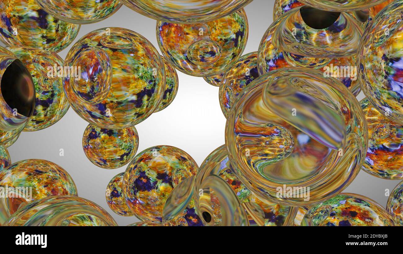 Abstrakte bunte Kreise Hintergrund, 3D-Rendering Stockfoto