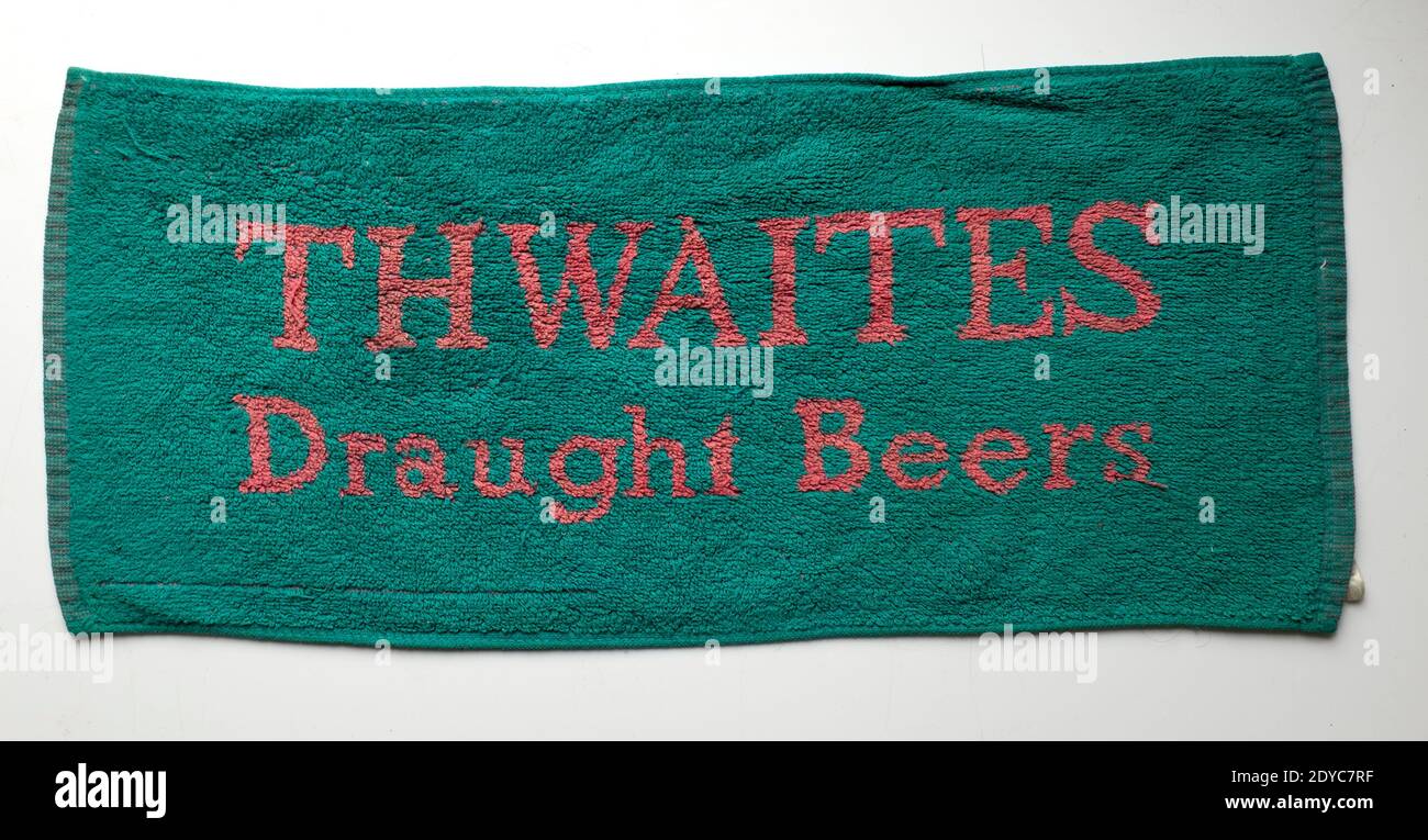 Pub Bier Handtuch Werbung Thwaites Best Bitter Stockfoto