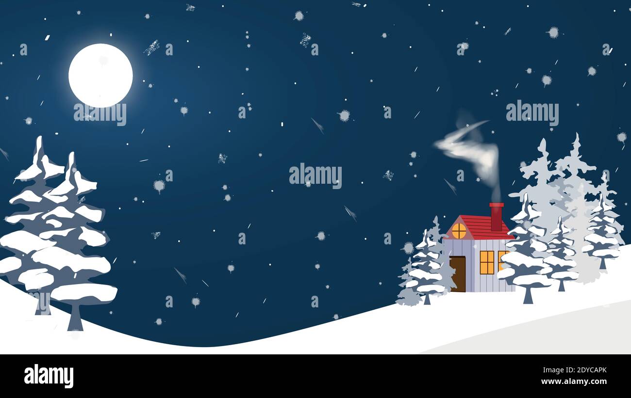 Winter Szene Weihnachten Hintergrund Banner Vektor Illustration. Stock Vektor