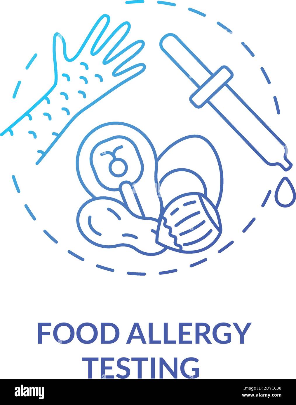 Symbol für das Konzept für Allergietests bei Lebensmitteln Stock Vektor