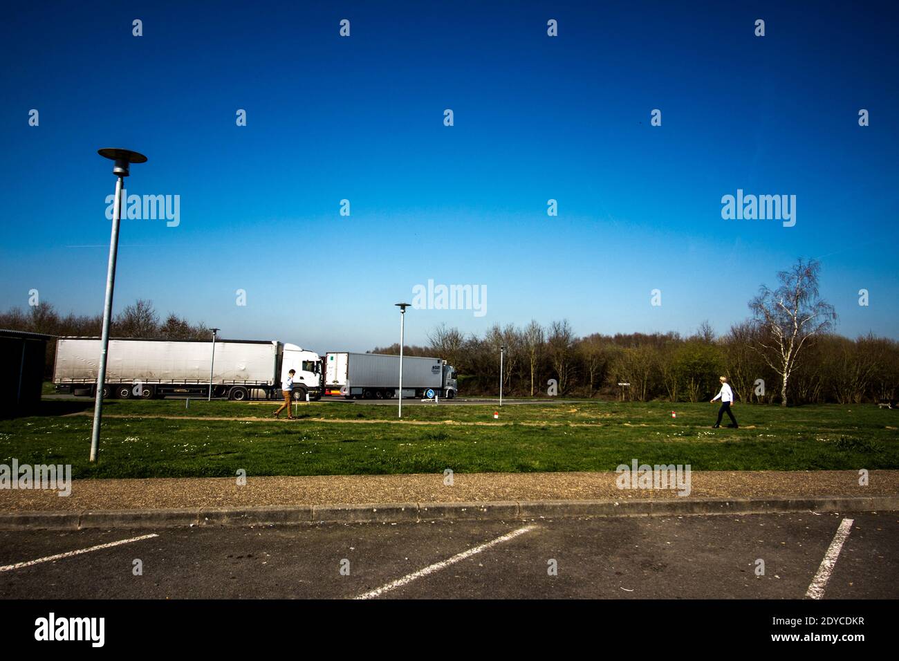 FRA - AUTOBAHNBEREICH. Normandie Autobahn Bereich. FRA - AIRE D'AUTOROUTE. Aire d'Autoroute de Normandie. Stockfoto