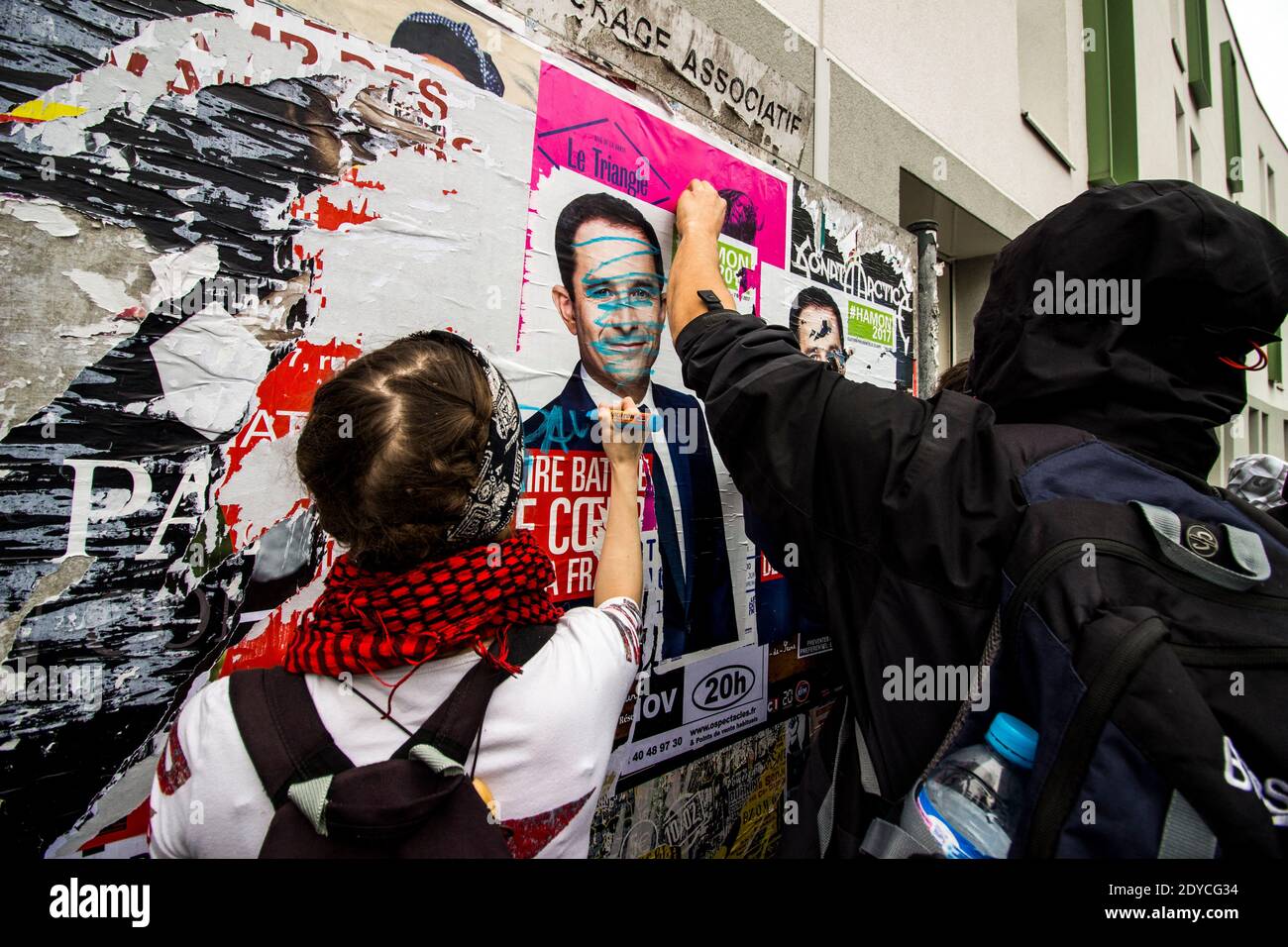 Rennes - Demonstration gegen Polizeigewalt. Rennes, am 11. März 2017, Demonstration gegen Polizeigewalt nach den Fällen Théo und Babacar. Stockfoto