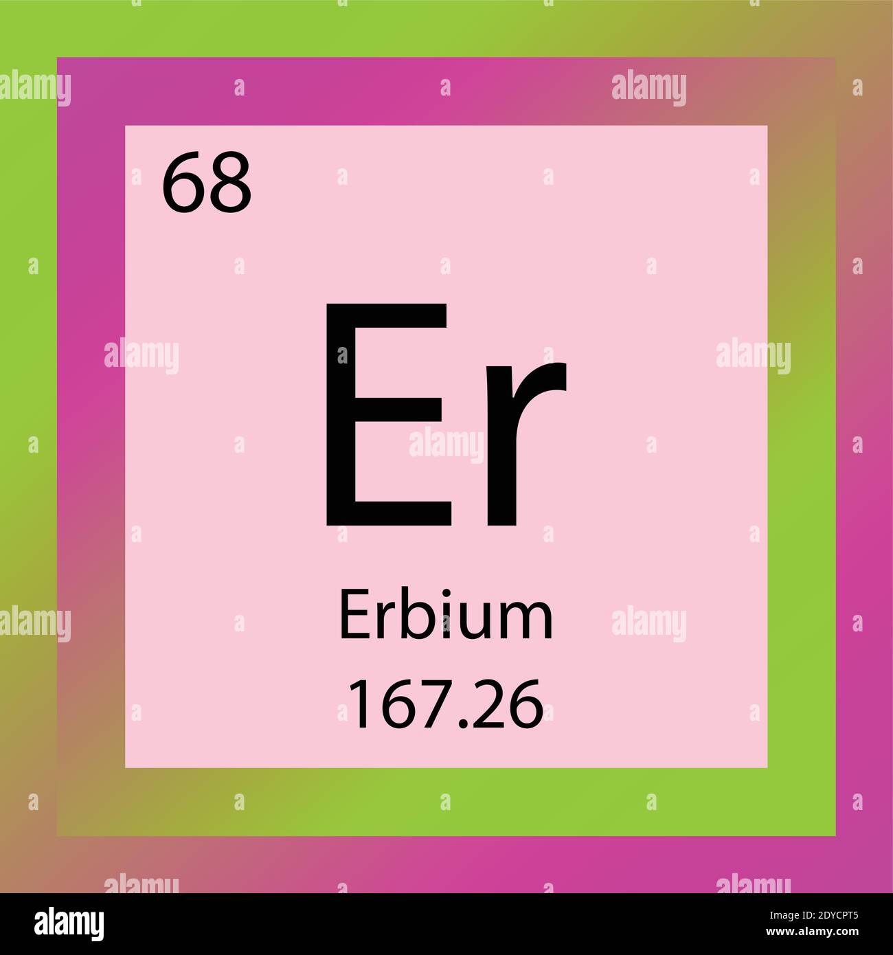 Er Erbium Periodensystem Fur Chemische Elemente Einzelelement Vektordarstellung Lanthanid Elementsymbol Mit Molarer Masse Und Ordnungszahl Stock Vektorgrafik Alamy