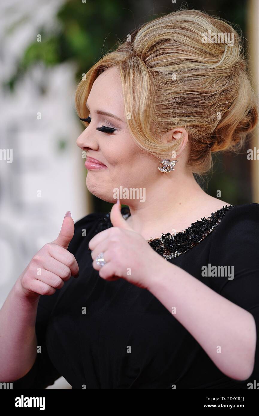 Adele Adkins kommt zur 70. Annual Golden Globe Awards Zeremonie, die am 13. Januar 2013 im Beverly Hilton Hotel in Los Angeles, CA, USA, stattfindet. Foto von Lionel Hahn/ABACAPRESS.COM Stockfoto