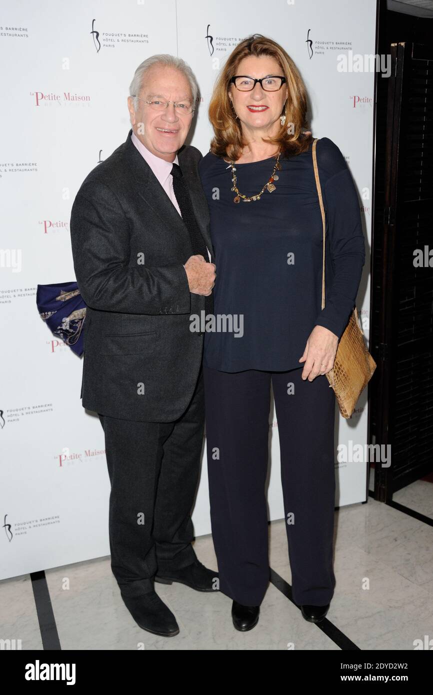 Bernard Murat und seine Frau nahmen am 21. Januar 2013 an der Eröffnungsfeier für das neue Restaurant "La Petite Maison De Nicole" im Hotel Fouquet's Barriere in Paris, Frankreich, Teil. Foto von Alban Wyters/ABACAPRESS.COM Stockfoto