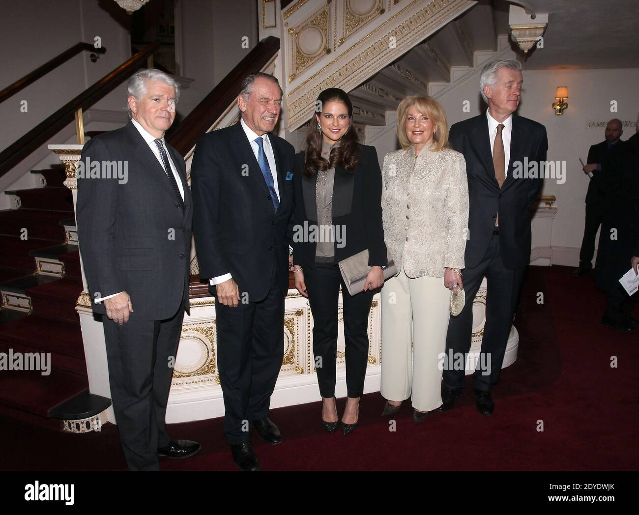 Prinzessin Madeleine mit Ed Gallagher CEO Scandinavian House, Jan Eliasson Stellvertretender Generalsekretär der Vereinten Nationen und Marten Grunditz Botschafter der Vereinten Nationen in Schweden am 15. Februar 2013 beim Royal Stockholm Philharmonic Orchestra in der Carnegie Hall in New York, NY.Foto von Charles Guerin/ABACAPRESS.COM Stockfoto
