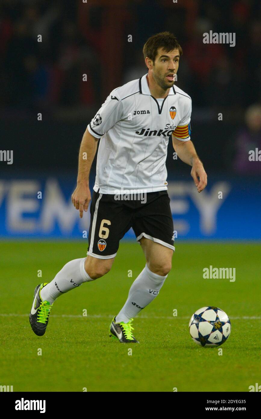 Valence's David Albelda beim Finale der Champions League 1/8, Paris-St-Germain gegen Valence in Paris, Frankreich, am 6. März 2013. PSG und Valence zog 1-1, aber PSG qualifiziert sich für die Finals 1/4. Foto von Henri Szwarc/ABACAPRESS.COM Stockfoto