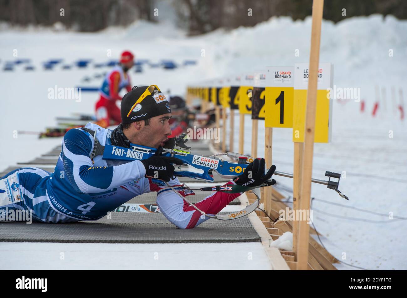 Martin Fourcade während der 2. CISM (International Military Sports Council) World Winter Games, in Le Grand Bornand, Ostfrankreich am 27. März 2013. Foto von Gilles Bertrand/ABACAPRESS.COM Stockfoto