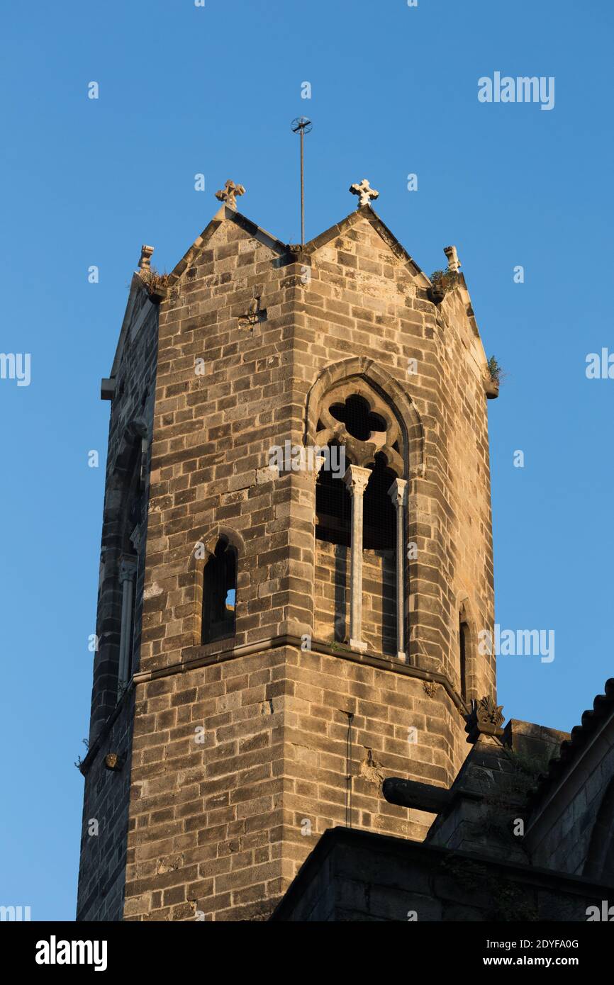 Turm von Capella de Santa Agata, Placa del Rei, Stockfoto