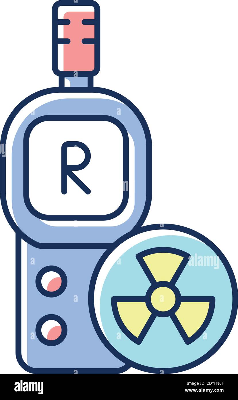 RGB-Farbsymbol für Strahlungsdosimeter Stock Vektor