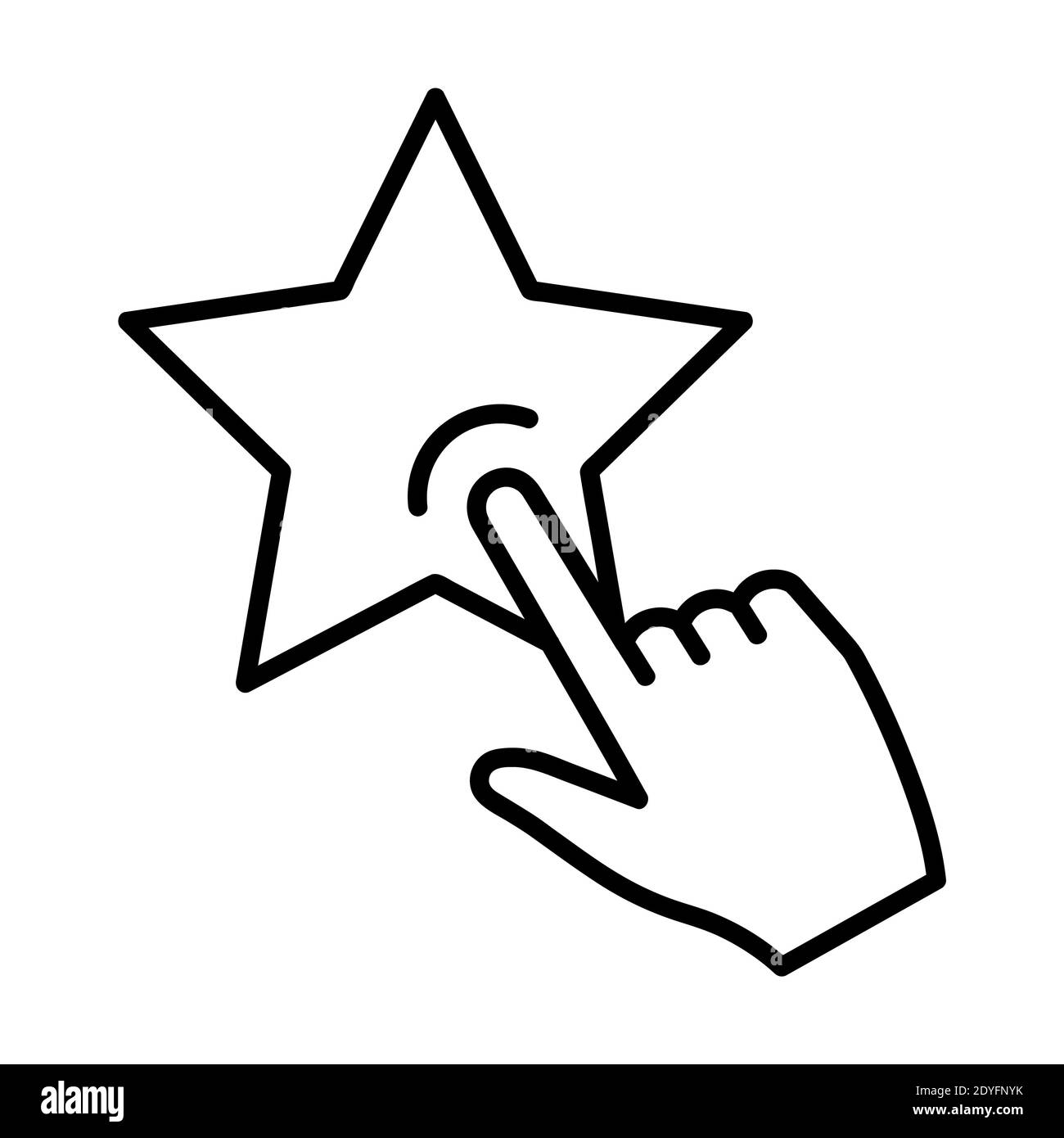 Sternsymbol. Marker-Piktogramm im Umriss-Stil. Isoliert auf Weiß