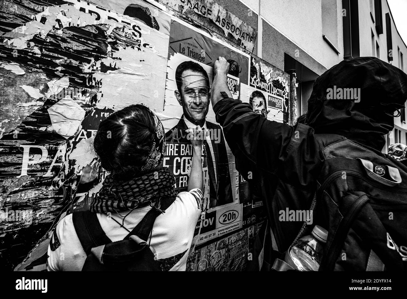 Rennes - Demonstration gegen Polizeigewalt. Rennes, am 11. März 2017, Demonstration gegen Polizeigewalt nach den Fällen Théo und Babacar. Stockfoto