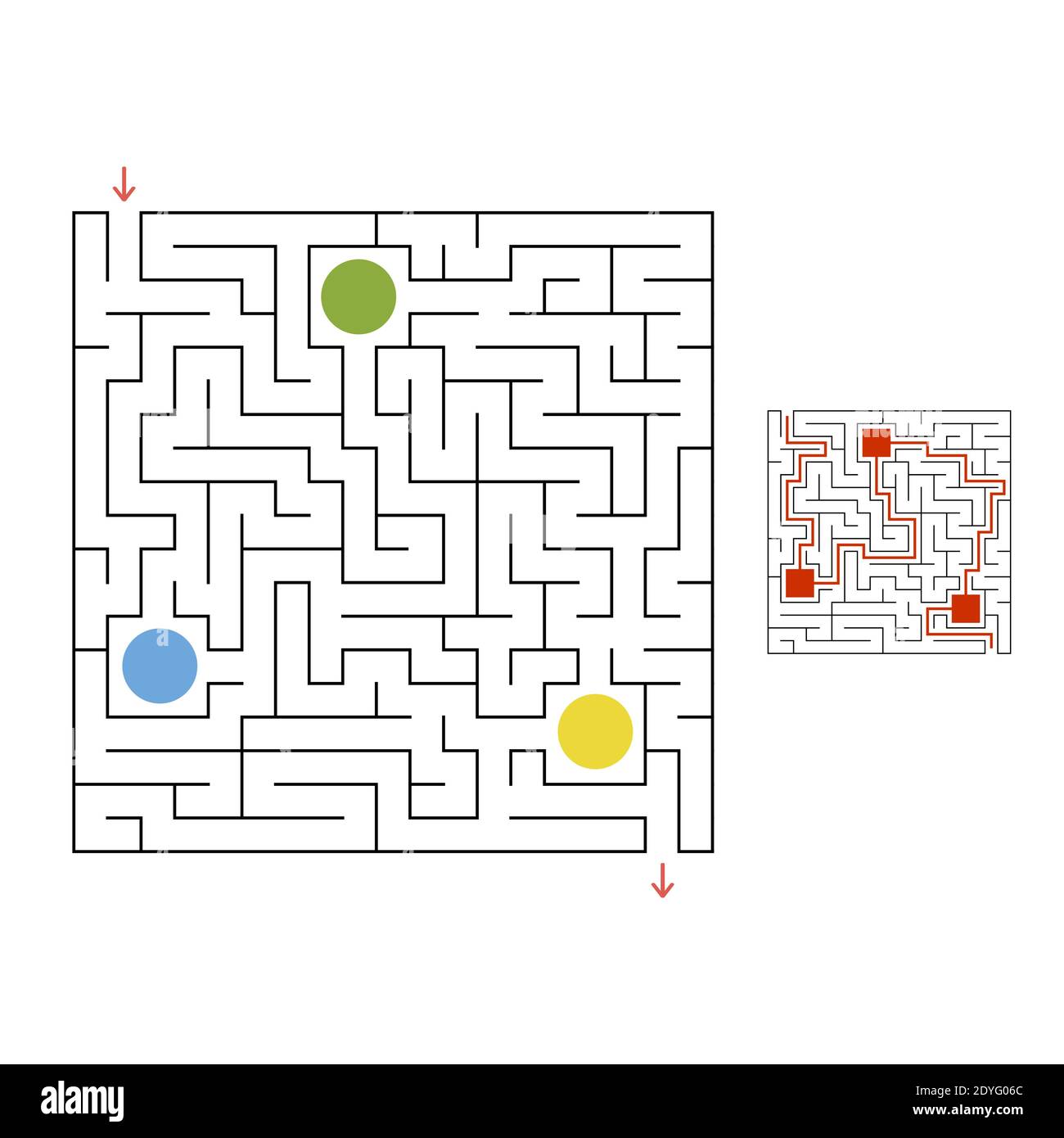 Lustiges Labyrinth. Spiel für Kinder. Puzzle für Kinder. CartoonStil