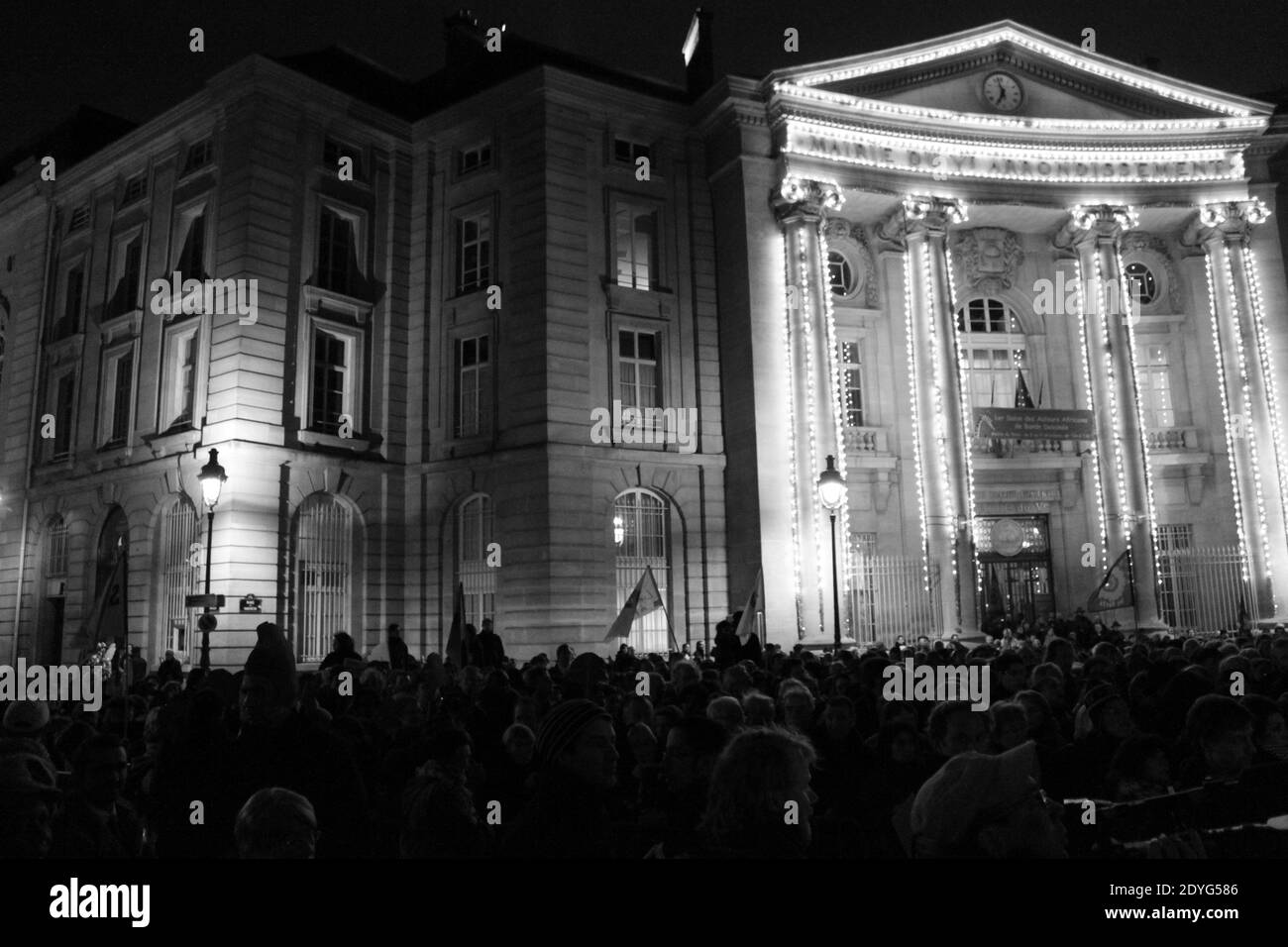Manifestation à Paris Suite à l'nterdiction de la conférence avec Stéphane Hessel à l'ENS Stockfoto