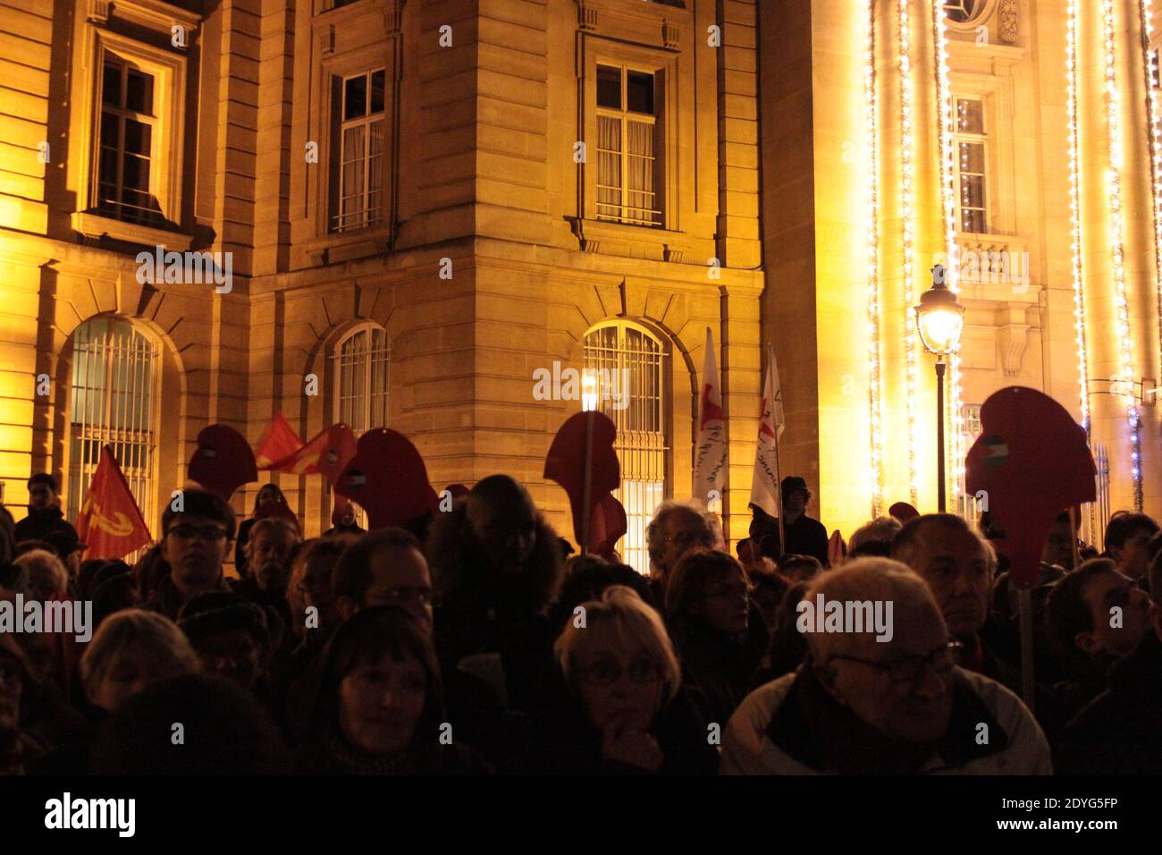 Manifestation à Paris Suite à l'nterdiction de la conférence avec Stéphane Hessel à l'ENS Stockfoto