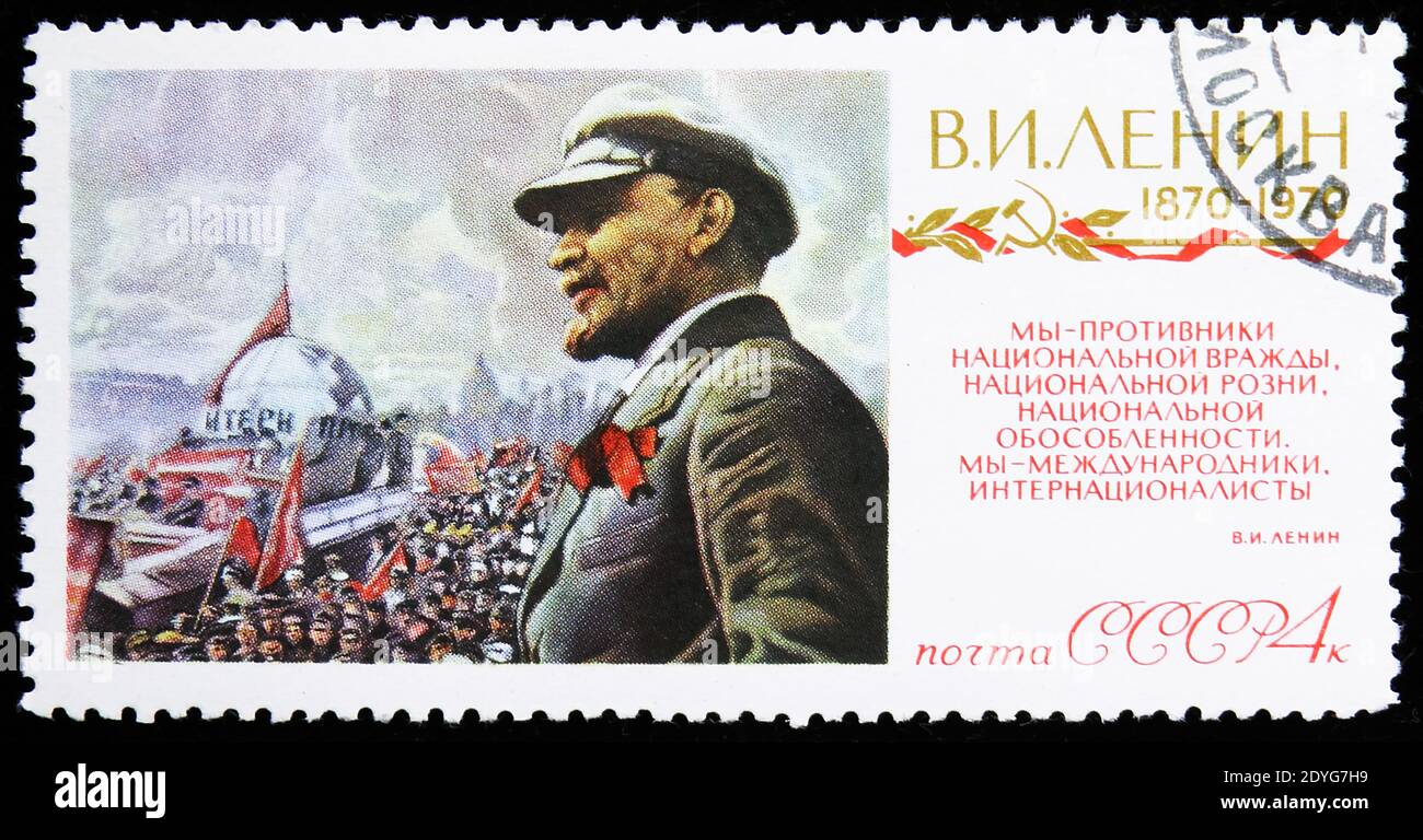MOSKAU, RUSSLAND - 6. AUGUST 2019: Die in der Sowjetunion gedruckte Briefmarke zeigt die Serie 