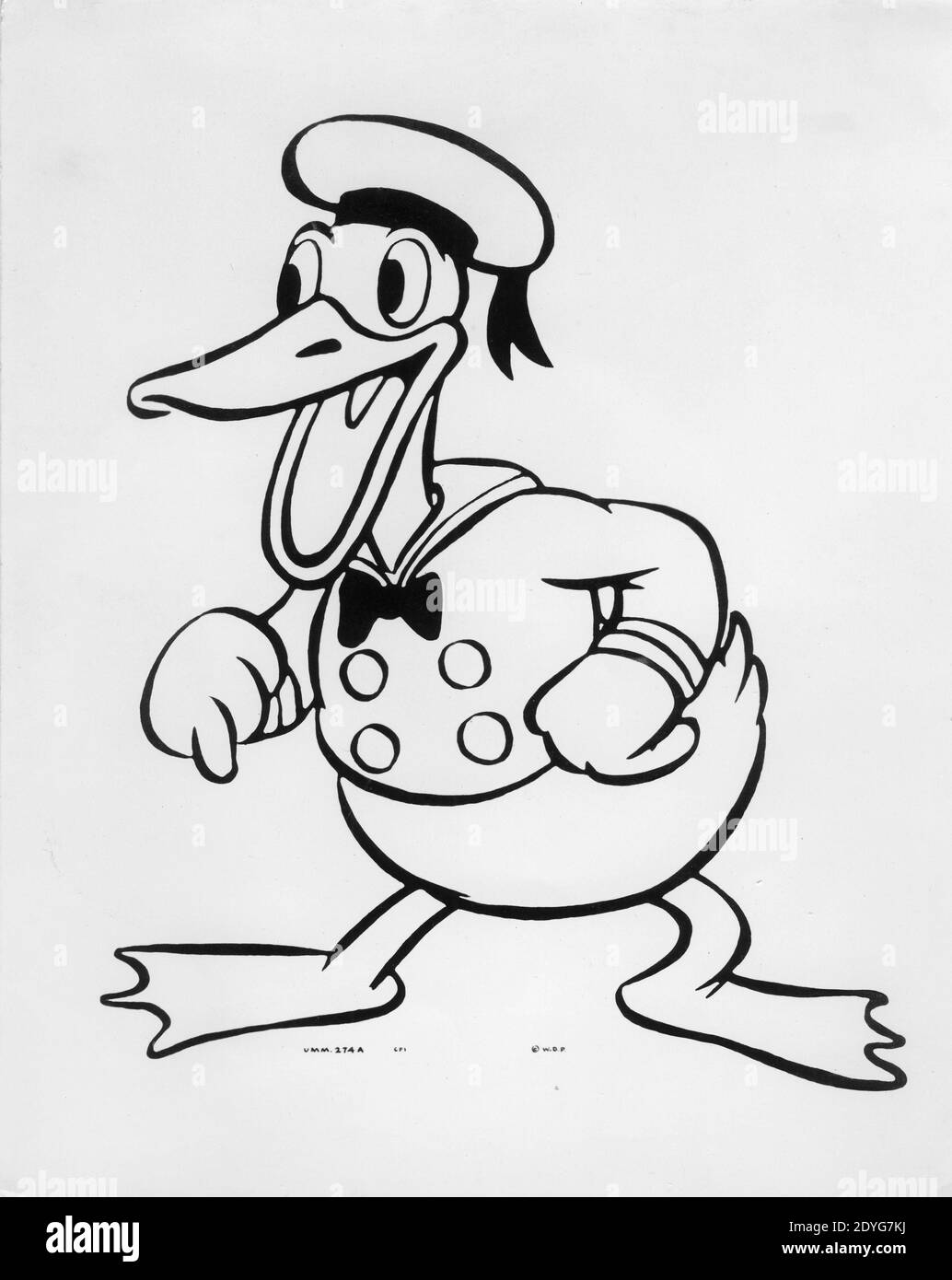 WALT DISNEYS DONALD DUCK um 1934 Werbung für Walt Disney Produktionen / Vereinte Künstler Stockfoto