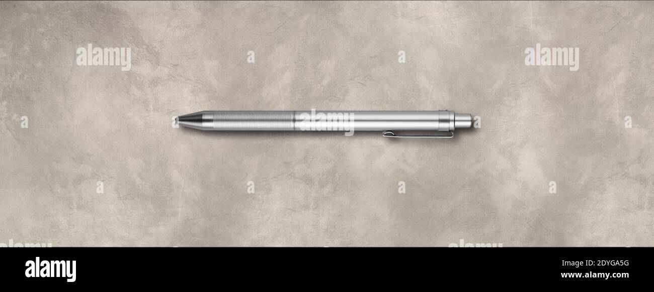 Stahl Metall Stift isoliert auf Beton Hintergrund Banner Stockfoto