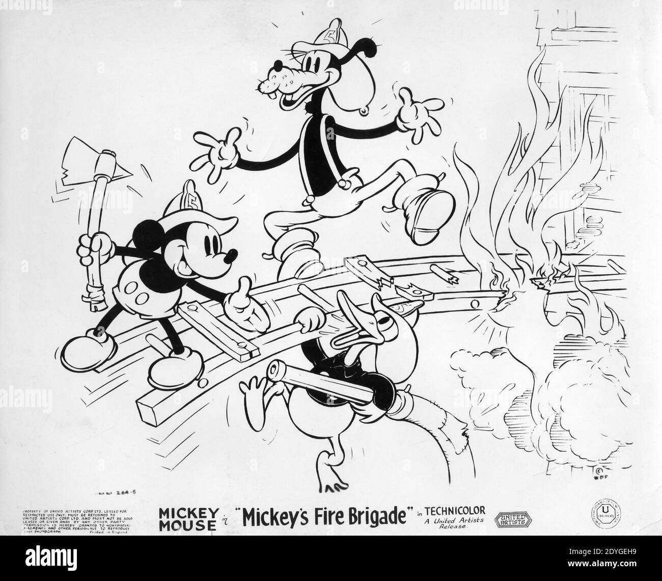 WALT DISNEYS MICKEY MOUSE GOOFY UND DONALD DUCK IN MICKEY'S FEUERWEHRDIREKTOR BEN SHARPSTEEN Walt Disney Productions / United Interpreten Stockfoto