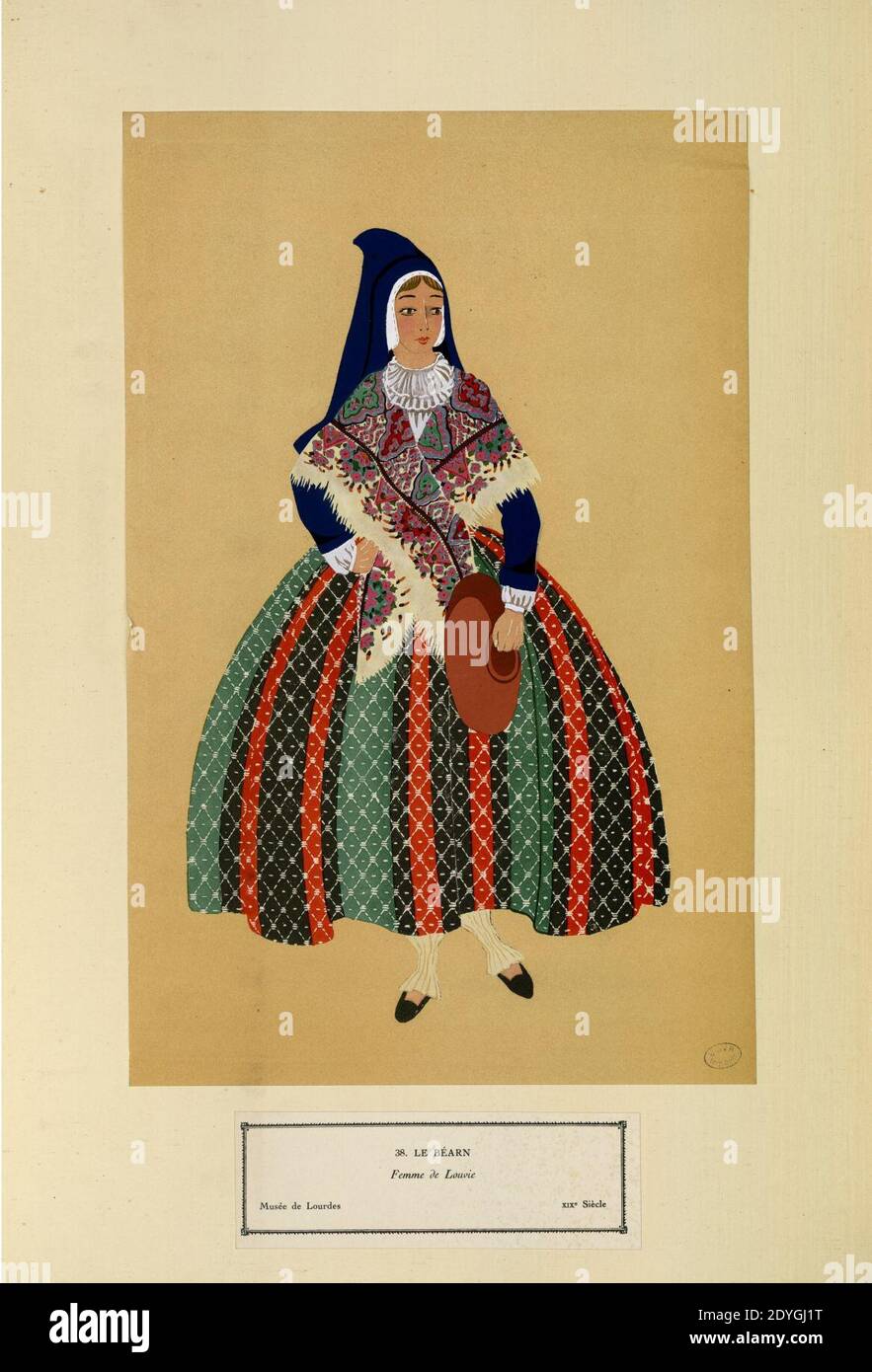 Le Béarn - Femme de Louvie - XIXe siècle (Nr. 38) - Fonds Ancely - B315556101 A GARDILANNE 005. Stockfoto