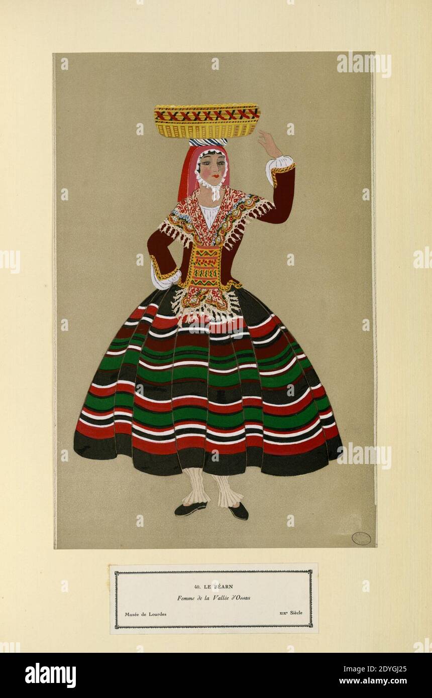 Le Béarn - Femme de la Vallée d'Ossau - XIXe siècle (Nr. 40) - Fonds Ancely - B315556101 A GARDILANNE 007. Stockfoto