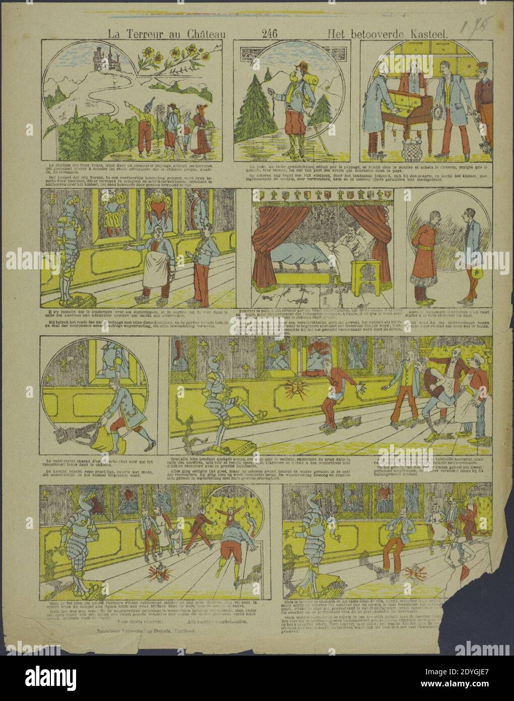 La terreur au château-catchpenny Print-Borms 0323. Stockfoto