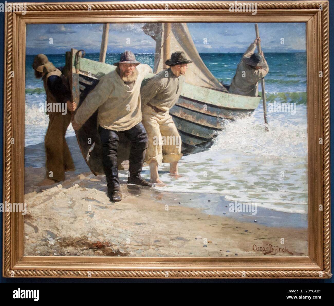 Start des Bootes Skagen von Oscar Björck mit Rahmen. Stockfoto