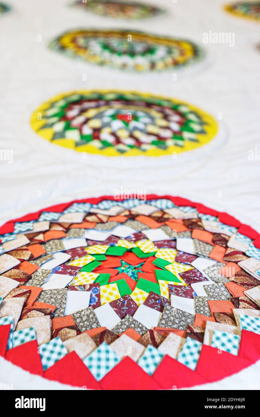 Alabama Montgomery State Department of Archives & History, Pine Burr State Quilt Detail, Stockfoto