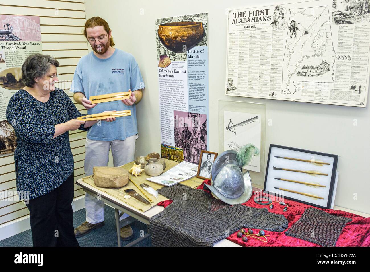 Alabama Orrville Old Cahawba Archeological Park, Besucherzentrum Museum Artefakte Ausstellung, Geisterstadt, Stockfoto
