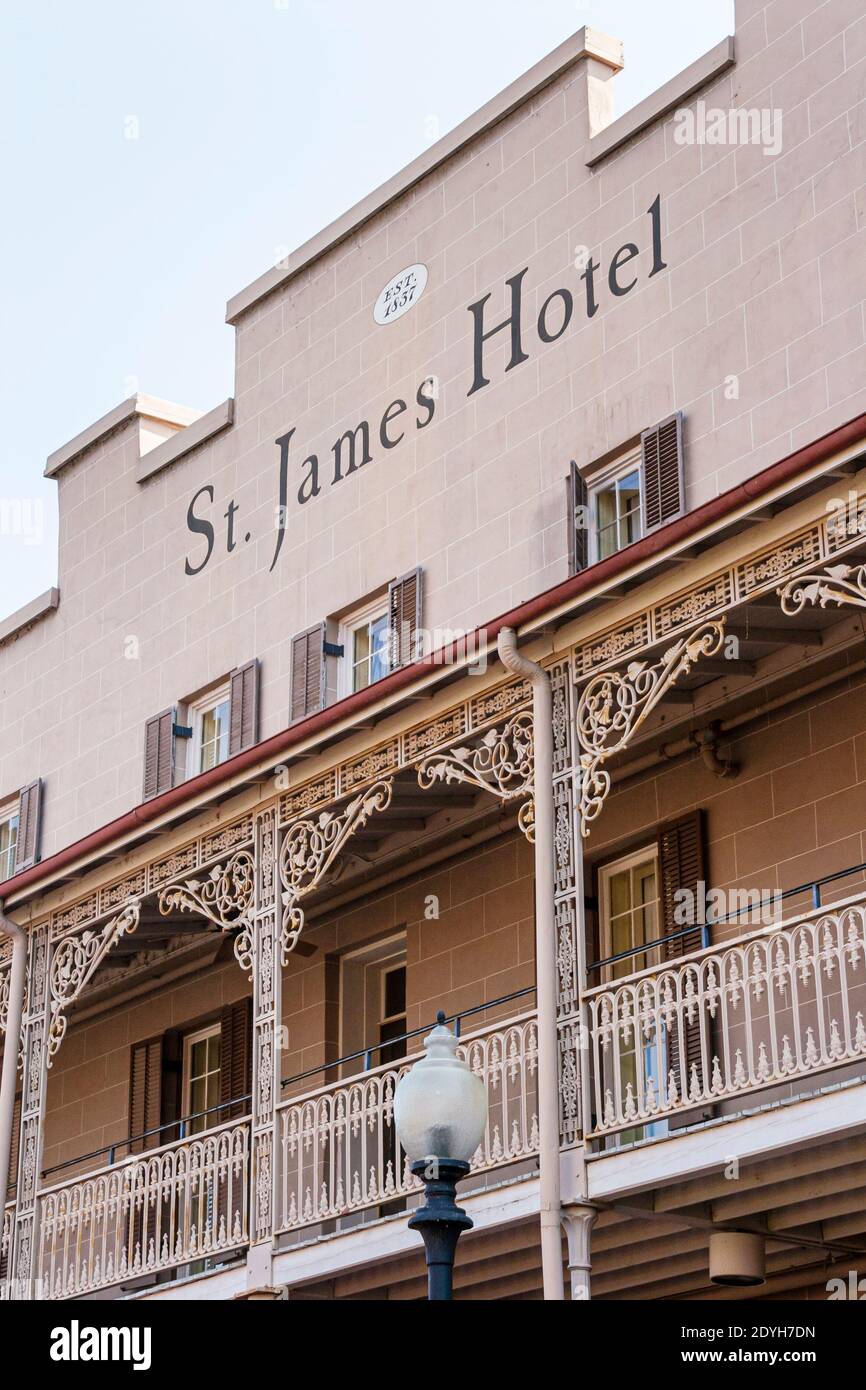 Alabama Selma St. James Hotel 1837 vor dem äußeren Vordereingang, Stockfoto