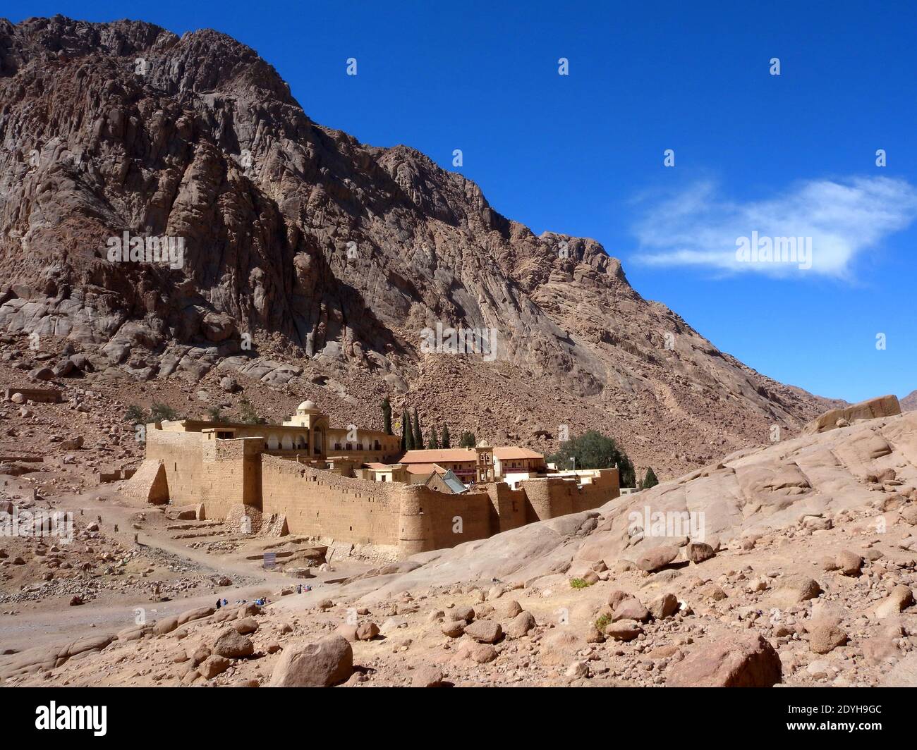St. Katharinen-Kloster, Ansicht des Klosters in kargen Tal Sinai, Ägypten Februar 2009 Stockfoto