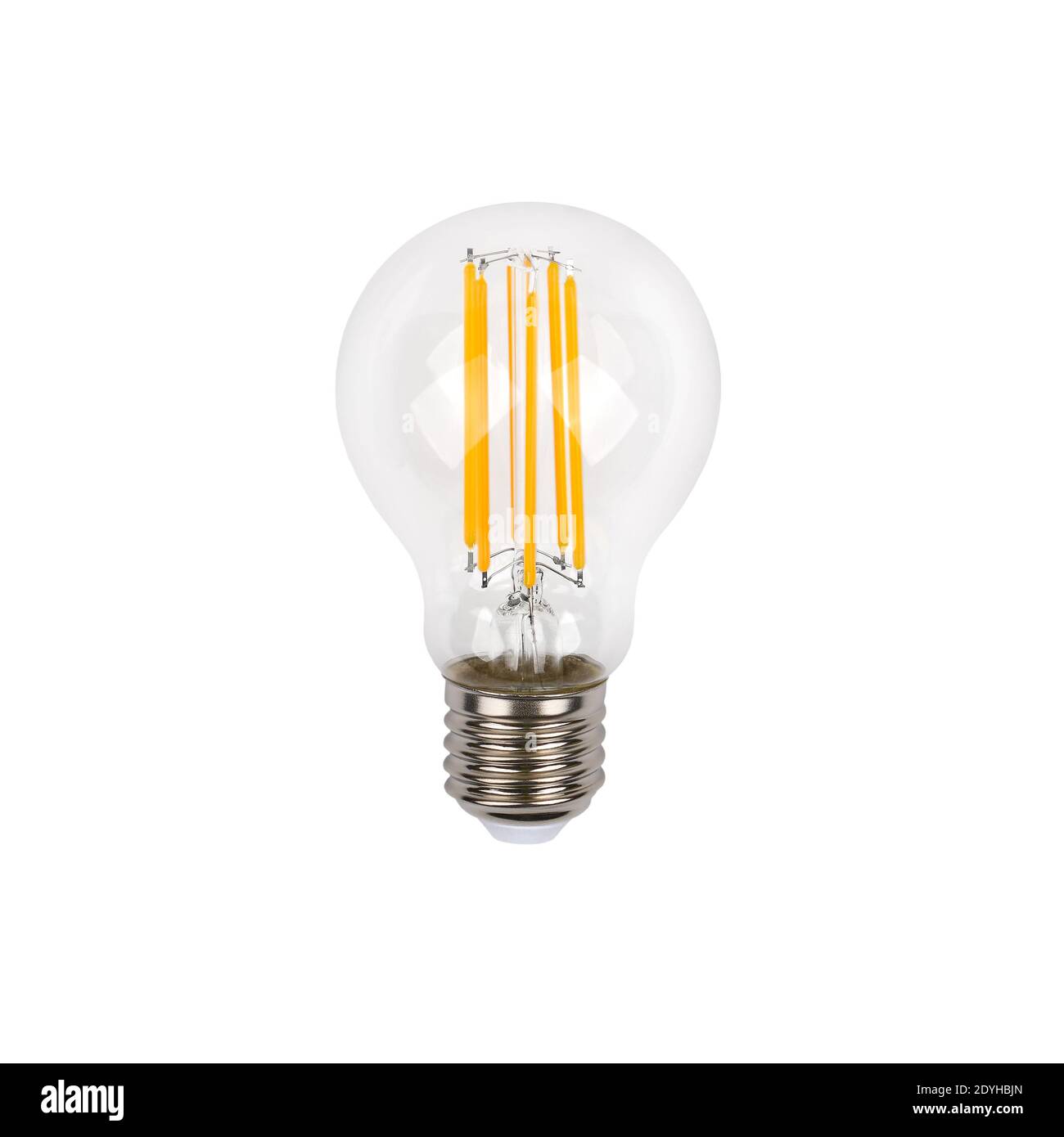 Glühbirne LED isoliert auf weißem Hintergrund Stockfoto